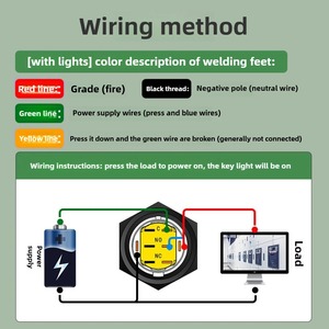 Nút kim loại màu đen 19mm với dải tự khóa tròn cung cấp năng lượng, khởi động lại máy tính, dừng bắt đầu tròn nhỏ - Product Image 4