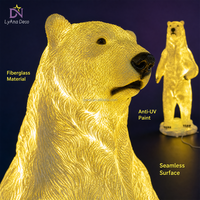 Décoration de Noël, statue d'ours polaire géante grandeur nature en fibre de verre, éclairée par LED, pour extérieur, usage commercial, accessoire de présentation pour centre commercial