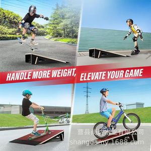 Rampa de madera para patinetas infantiles, rampa de salto para bicicletas infantiles, rampa de lanzamiento plegable para patinetas - Product Image 3