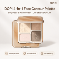 Palette de contour en poudre pressée DOPI 4 teintes, illuminateur, blush mat, maquillage longue tenue, OEM ODM, logo personnalisé, marque privée