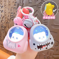 Porte-clés Lumineux Chat Mignon RJ, Veilleuse, Anneau de Clés, Chat Lumineux Ciel Étoilé, Étiquette de Sac à Dos, Joli Pendentif pour Téléphone Portable, Cadeaux
