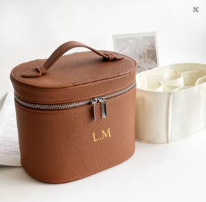 Organisateur de <span class=keywords><strong>maquillage</strong></span> en cuir PU pour femmes, étui de rangement pour soins de la peau et produits de beauté, étui de voyage cosmétique avec poignée et séparateurs amovibles - Product Image 1