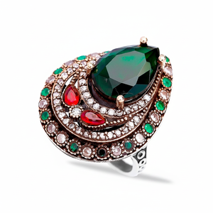Bague de fiançailles artisanale authentique en argent sterling 925 pour femme, bijoux de mariage et d'anniversaire en gros - Product Image 2