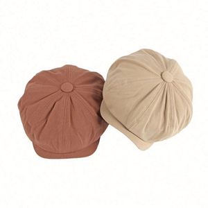 Wholesale Vintage Tweed <b>Flat</b> <b>Cap</b> Hat Solid Color 8 Panel Newsboy Beret Ivy Hats for <b>Men</b> - Product Image 1