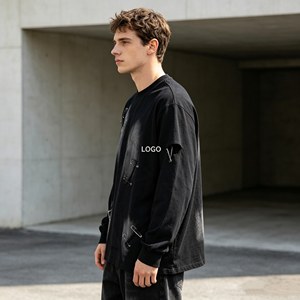 Servicio OEM, Sudadera de Diseño Moderno para Hombre, Cuello Redondo, Lavado Desgastado, Sudadera Extra Grande de Algodón para Hombre, Sudadera Vintage para Hombre - Product Image 2
