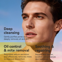 KORMESIC - Limpiador Facial para Hombre con Ácido Salicílico, Peróxido de Benzoilo, Carbón Vegetal y Árbol de Té, Antiacné y Control de Grasa