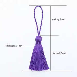 Pendentifs et breloques de mode faits main DIY en polyester lisse anti-plis de 5 cm avec pompon pour lanière, autres petits lanières - Product Image 6