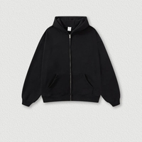 Sweat à capuche fonctionnel zippé pour homme avec logo personnalisé, 100 % coton French Terry, coupe oversize, impression sérigraphiée