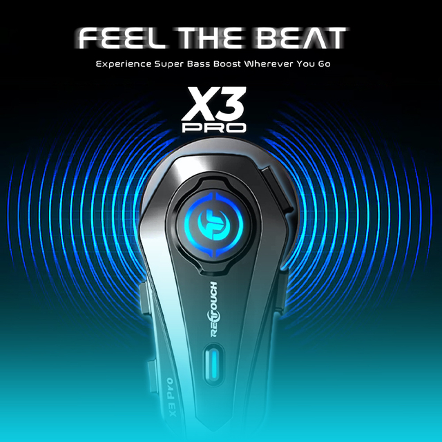 Wireless In-ear Bluetooth Portable Motorcycle Helmet Headphones Earphones Digital Battery Indicator Music Player Headset X3pro