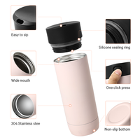 Mug à café isotherme à double paroi Everich populaire, personnalisé, 350 ml, 450 ml, avec couvercle à bouton pression, pour les affaires, le bureau et les voyages