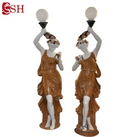 Statue de dame de lampe en marbre de décoration de jardin sculptée à la main, mars Offre Spéciale