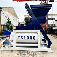 Bétonnière horizontale à double arbre forcé de marque Yongtai JS1000, avec trémie à ciment intégrée à couple élevé, 50 m³/h, moteur 37 kW, haute performance