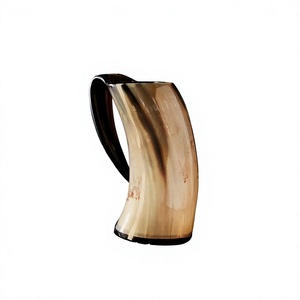 Jarra de Cerveza Artesanal de Cuerno de Búfalo con Asa, Diseño Clásico, Vaso Natural para Bebidas, Gran Capacidad, Personalizable, Decoración para Comedor, Hogar y Bar - Product Image 3
