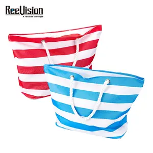 Fashion Stripe Beach Tote Bag Shoulder Shopping Bag Rope handbags Handle Casual with Cotton Unisex OPEN Stylish Customized Size