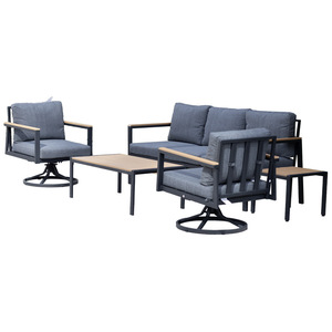 <b>Outdoor</b> <b>Sofa</b> And Coffee Table Set L-shaped Metal Frame Nordic Garden Furniture Customized Swivel Chair - Product Image 2