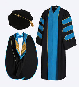 Wovewoven PreschoolアカデミックアダルトマットモーターボードクラシックバチェラーPhDエデュケーションアカデミックガウンネイビーブルーとフードとタム - Product Image 5