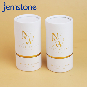 Tube en papier rond de luxe personnalisé avec mousse EVA pour flacon d'huile essentielle, parfum, cosmétique, emballage en tube en papier avec feuille d'or - Product Image 1