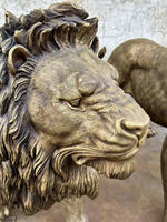 Statue de lion en bronze poli sur mesure de haute qualité, style européen, pour décoration extérieure