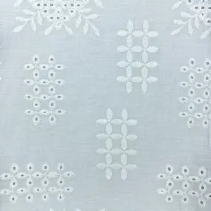 Tissu swiss voile textile hollow out woman dress material embroidery cotton eyelet woven fabric