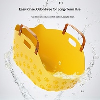Bac à litière pour chat portable et pliable, taille extra-large, design anti-éclaboussures, en PE, pour la maison et les voyages, plateau de toilette pour animaux de compagnie