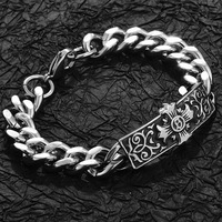Bracelet à maillons cubains lourds en argent 925 pour hommes chaîne vintage Moissanite longue distance toucher amour bijoux en argent pour hommes couples
