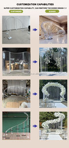 LEDA Custom Wedding Events Decoration <b>White</b> Metal Arch Iron Wavy Curtain <b>Frame</b> for Wedding - Product Image 6