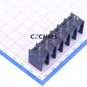 WJ45C-B-9.5-6P Barrier Terminal Block Through hole Component (THT),P=9.5mm Connector Two Sides 9.5mm 1x6P Straight Pin - Product Image 1