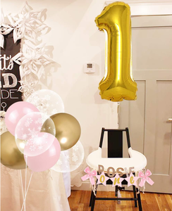 Decoración para Fiesta de Primer Cumpleaños de Niña, Tema Invierno, Guirnaldas, Copos de Nieve, Adornos para Pastel y Cupcakes, Globos - Product Image 2