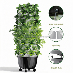Système de culture vertical Starfarm Hydroponic Pineapple <span class=keywords><strong>Tower</strong></span> à 6 niveaux pour légumes, jardin vertical, système d'irrigation goutte-à-goutte/aéroponique, pompe automatique 65L - Product Image 2