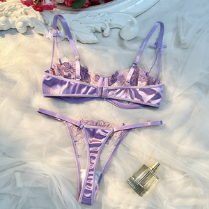 Nuovo Set di Lingerie Sexy per Donne Stile Maturo con Decorazioni Ricamate Senza Ferretto Intimo e Mutandine - Product Image 5