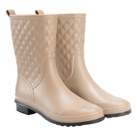Bottes de pluie en PVC tendance pour femmes avec chaussettes chaudes amovibles, bottes imperméables