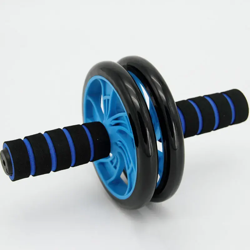 Home Fitness allenamento addominale ruota in Abs ruote in plastica doppie rullo con ginocchiera