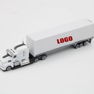 Camion semi-remorque <span class=keywords><strong>tracteur</strong></span> en plastique et métal à l'échelle 1/64 HS 1 avec logo personnalisable pour enfants, <span class=keywords><strong>jouet</strong></span> unisexe - Product Image 1