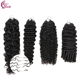 Extensiones de Cabello Humano con Punta de Ganchillo FH, 100g, Cabello Humano Virgen Pre-separado, Rizado, Sin Trama - Product Image 1