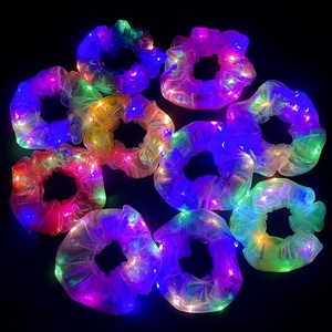 Lazos para el cabello con luz LED con temática <span class=keywords><strong>de</strong></span> sirena, lazos para el cabello <span class=keywords><strong>de</strong></span> discoteca para niños para <span class=keywords><strong>Amazon</strong></span>, accesorios para el cabello transfronterizos, malla brillante - Product Image 3