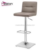 Tabouret de bar réglable en cuir PU au design moderne Tabourets de bar blancs à dossier haut avec repose-pieds
