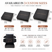 Boîte d'expédition en carton ondulé noir personnalisée avec logo en feuille d'or rose, emballages cadeaux cosmétiques pour les marques de soins de la peau, de maquillage et de parfums