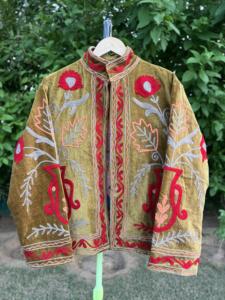 Designer <b>Velvet</b> Knitted Embroidery <b>Jacket</b> for <b>Women</b> | Premium Handmade Floral Boutique Winter Coat Stand | Eco-Friendly - Product Image 5