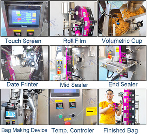 Tự Động 100G 250G 500G 2.5Kg Hạt Hạt Hạt Hạt Bỏng Ngô Hạnh Nhân Phun Ngô Khô Các Loại Hạt Gói Điền Niêm Phong Máy Đóng Gói - Product Image 2