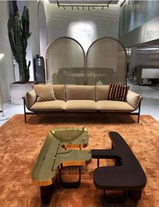 Tavolino da Caffè <span class=keywords><strong>Fen</strong></span> <span class=keywords><strong>Di</strong></span> con Cornice in Metallo a Specchio e Legno Nero per Arredamento Soggiorno - Product Image 5