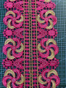 Bordado coche hueso encaje lentejuelas pestañas accesorios nupciales velo de boda muñeca decoración Material blanco - Product Image 4