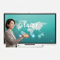 Tableau interactif intelligent 4K de 86 pouces, écran plat tactile, Android, double système d'exploitation, pour conférences, salles de classe et enseignement