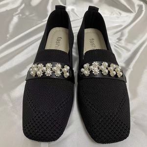 Mocassins légers en maille pour femme, chaussures plates en tissu, mocassins pour femme à bout carré, personnalisation du logo - Product Image 2