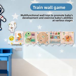 Trenino Multifunzione in Legno per Asilo Nido, Gioco da Parete per <span class=keywords><strong>Bambini</strong></span>, Puzzle Educativo per lo Sviluppo Cognitivo, <span class=keywords><strong>2</strong></span>-4 <span class=keywords><strong>Anni</strong></span>, Novità - Product Image 4