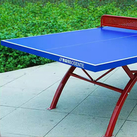 Table de ping-pong portable sophistiquée pour l'extérieur, fabriquée en Chine, avec plateau en SMC et base en acier, pour le divertissement en plein air