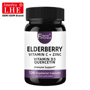Complément alimentaire à base de sureau Shecome avec Vitamine C, Zinc, D3, Quercétine pour la santé immunitaire – 120 capsules de sureau - Product Image 5