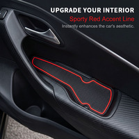 Accesorios Antideslizantes para el Interior del Automóvil, Alfombrilla para Ranura de Puerta y Almohadilla para Reposabrazos, Juego de Alfombrillas para Portavasos para VW Volkswagen POLO 2011-2018