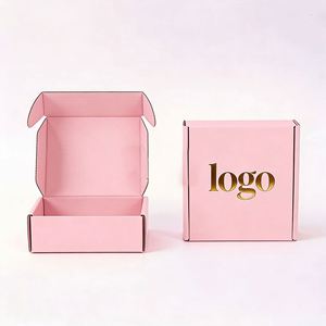 Corrugated Personalized Small Black Pink Mailer Mailing Gift Custom Boxes <b>Shipping</b> <b>Box</b> for Small Business <b>Shipping</b> - Product Image 2