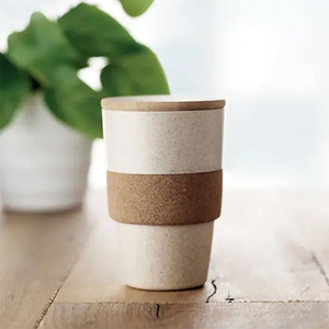 Di alta qualità OEM riutilizzabile sughero tazza di caffè 350ml 420ml materiale paglia di grano tazza con coperchio di bambù e sughero impugnatura - Product Image 6