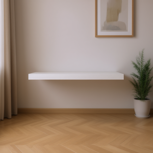 Mensola Laminata Bianca 33x15x85cm, Mensola da Parete Minimalista per Soggiorno - Product Image 2
